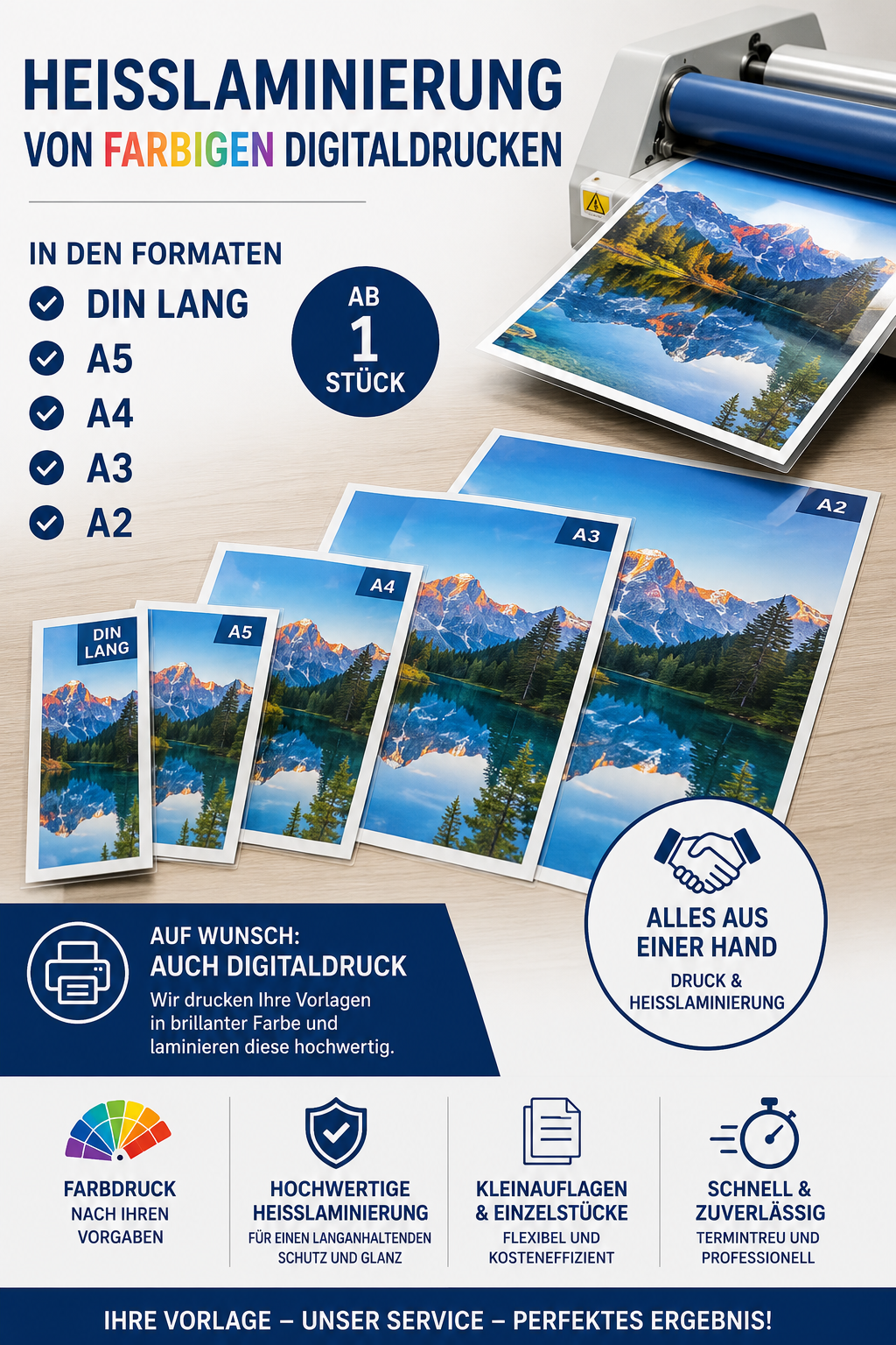 Druckveredlung-Laminierung-Taschenlaminierung
