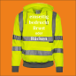 Preview: Warnweste Hoody  gelb einseitiger Druck