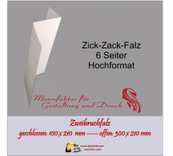 Falltflyer Zick-Zack-Falz Hochfortmat Din-lan