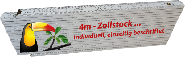 Zollstock 4m personalisiert einseitig bedruckt