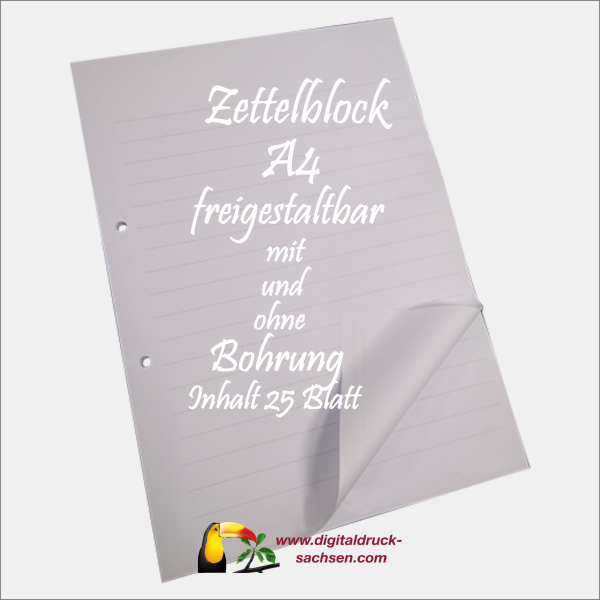 Schreibblock A4 mit 25 Blatt personalisiert