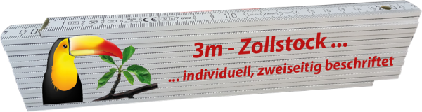 Zollstock 3m personalisiert zweiseitig bedruckt