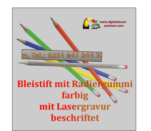 Bleistift Lasergravur Personalisierung bunt
