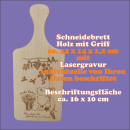 Schneidebrettchen aus Holz mit Griff personalisierter Gravur