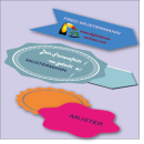 Freiform Visitenkarte, Form und Material frei wählbar